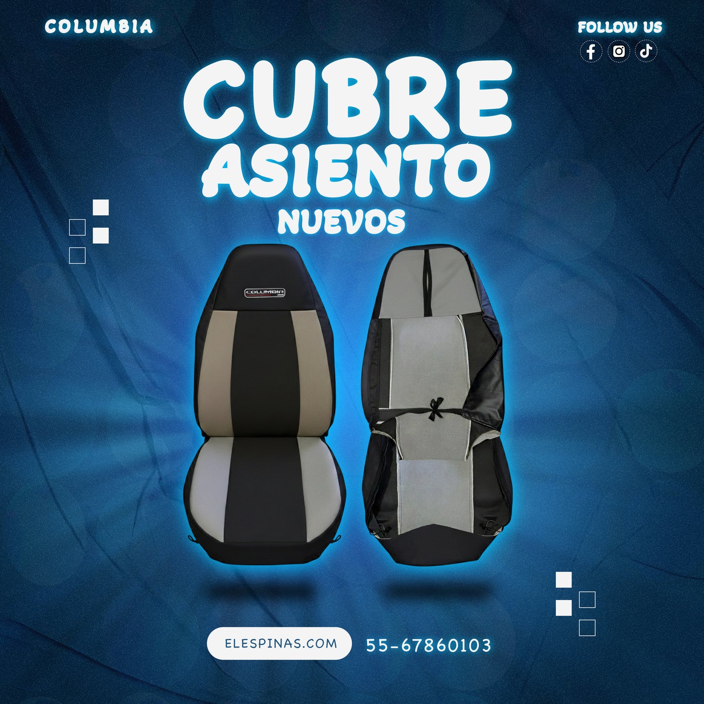 Cubre Asientos Para Freightliner Columbia Negro-Gris (PAR)