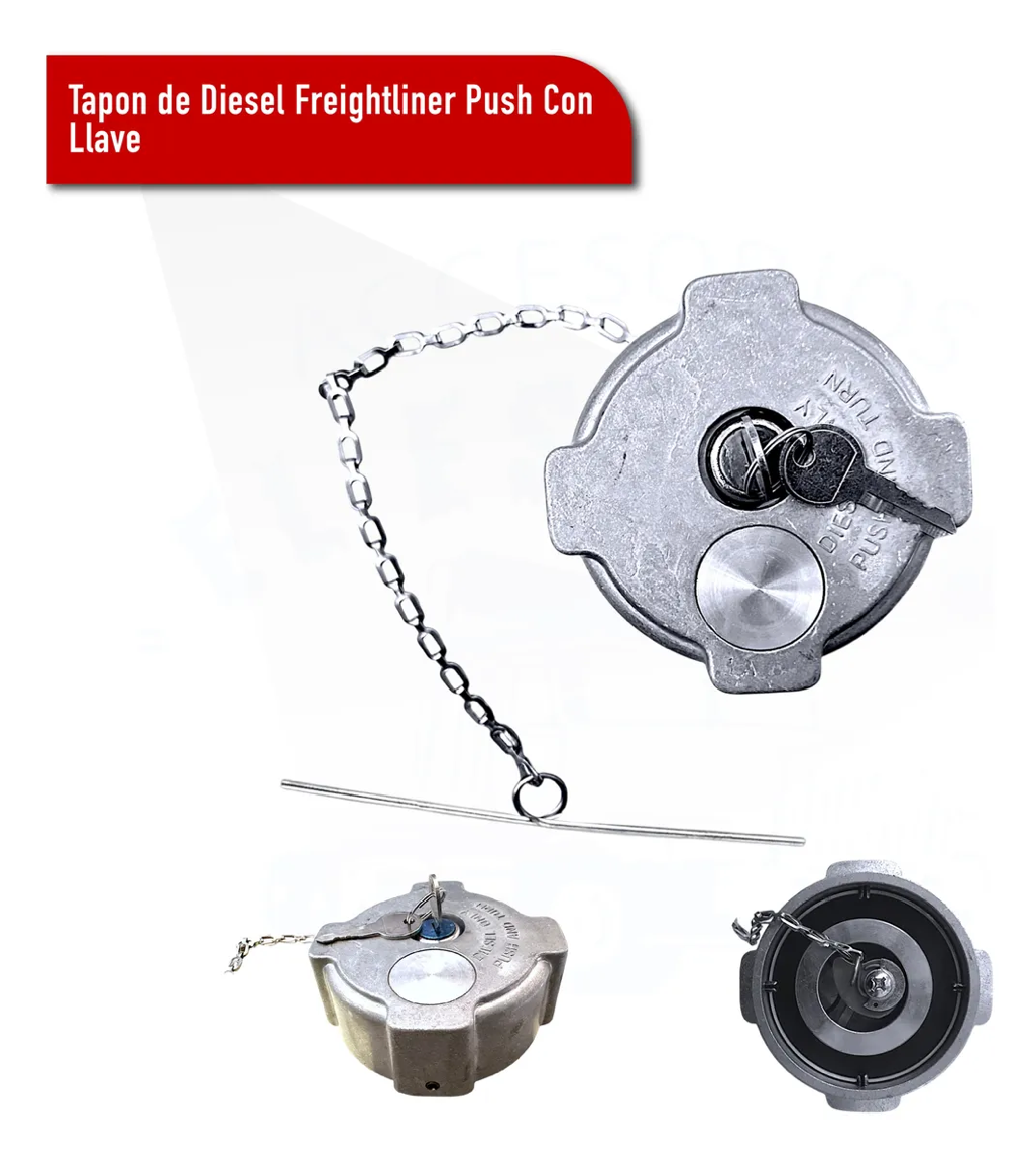 Tapón Diesel Freighliner Push Con Llave Tipo Original - Cromado
