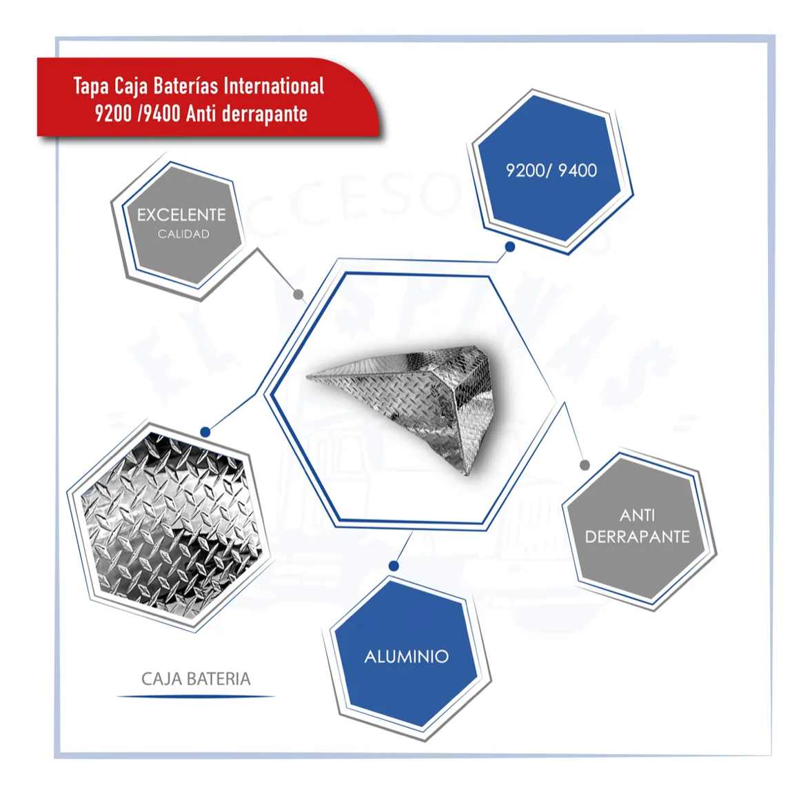 Tapa Caja Baterías International 9200 /9400 Anti Derrapante