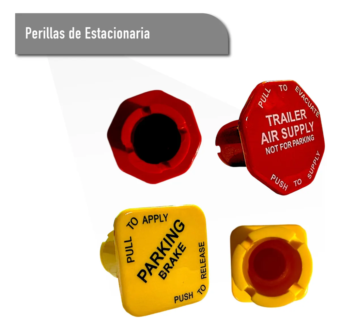 Par De Perillas Para Válvula Estacionaria Roja Y Ambar Rosca Amarillo/rojo