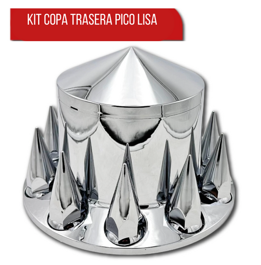 Kit de Copa Pico Lisa Cromada con Capuchones Unemon Rosca Delantera o Trasera