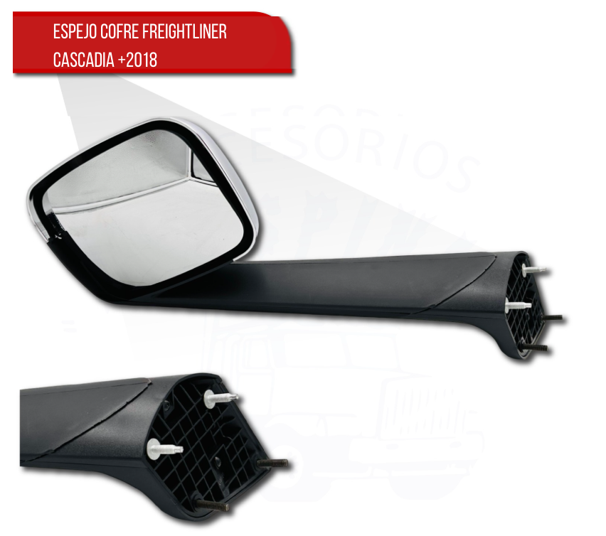 Espejo para Cofre Freightliner Cascadia +2018 Concha Cromada