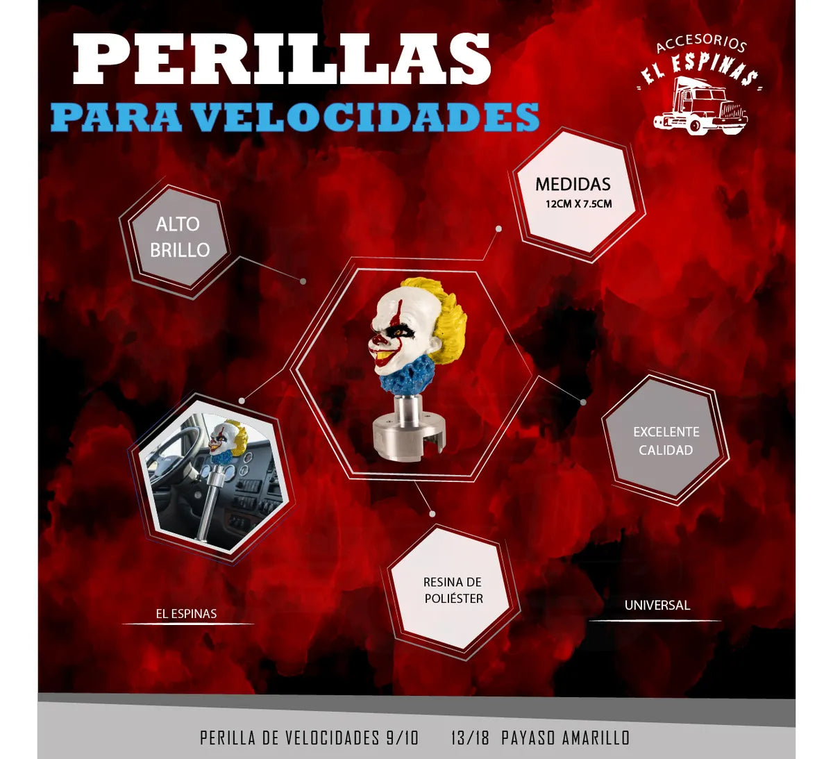 Perillas De Velocidades Diseño Payaso Excelente Calidad