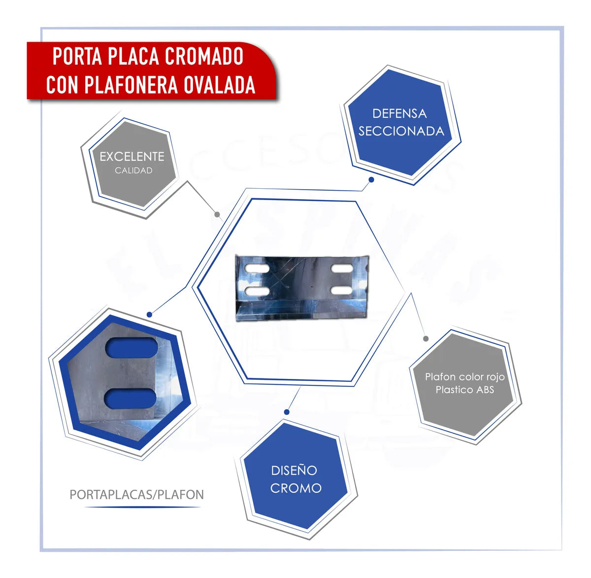 Porta Placa Con Plafonera Para Tracto Camión Acero Inox