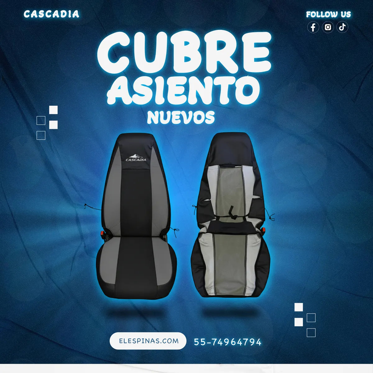 Cubre Asientos Para Freightliner Cascadia Negro-Gris