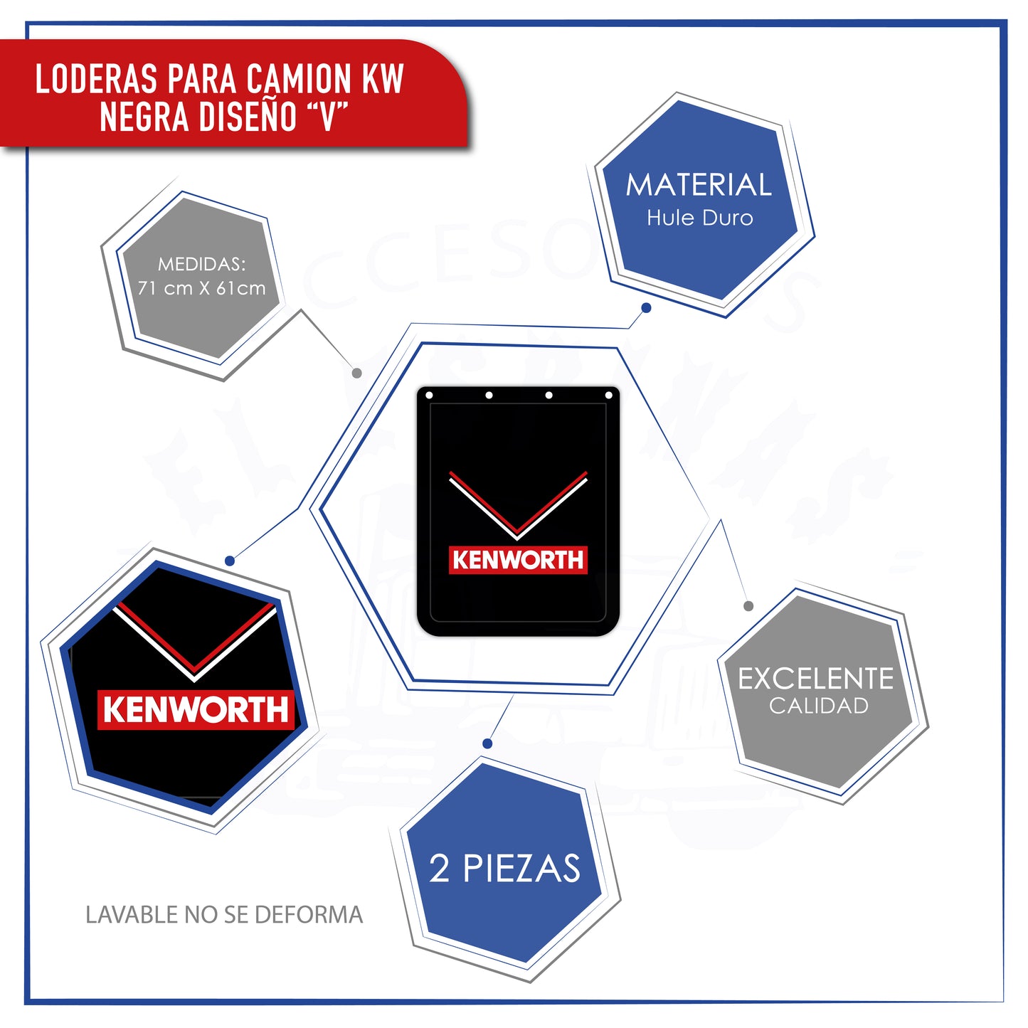 Par De Loderas Kenworth Uve Plástico Diferentes Colores