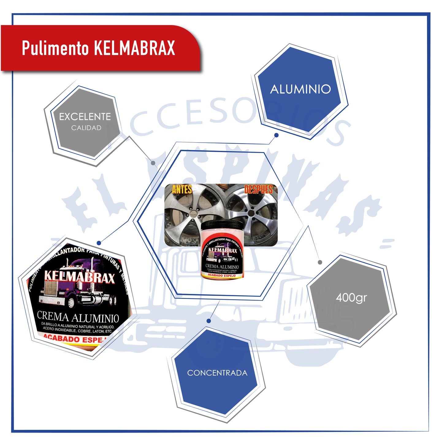 Pulimento Rosa Para Aluminio Kelmabrax Acabado Espejo