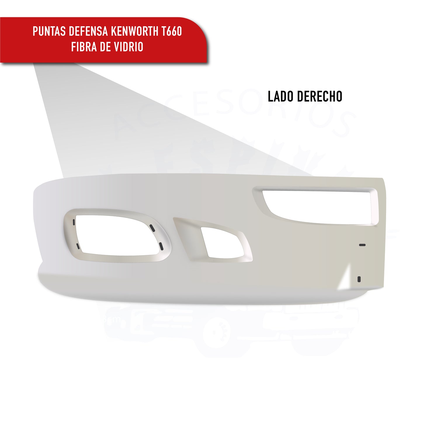Punta De Defensa Izq O Der Kenworth T660 Fibra De Vidrio
