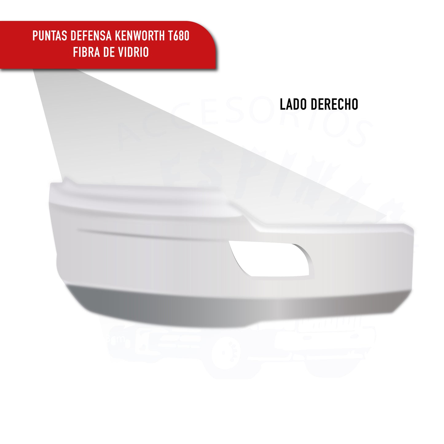 Punta De Defensa Izq O Der Kenworth T680 Fibra De Vidrio