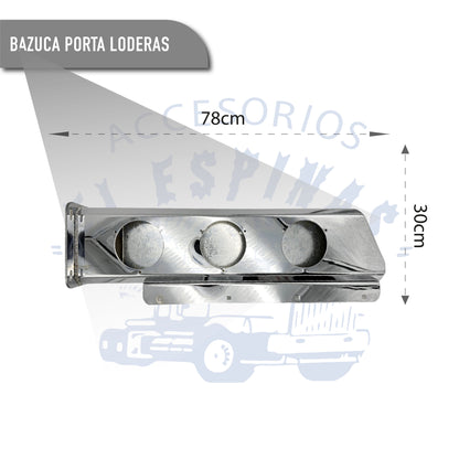 Par De Bazuca Porta Lodera Cromada Para Camión Orificio Con Plafones