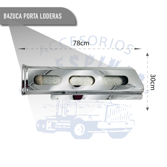 Par De Bazuca Porta Lodera Cromada Para Camión Orificio Con Plafones