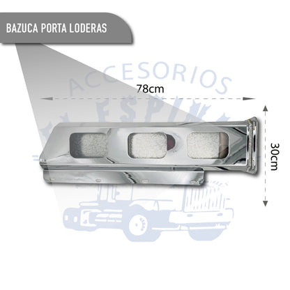 Par De Bazuca Porta Lodera Cromada Para Camión Orificio Con Plafones