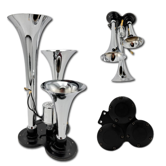 Corneta De Aíre Y Eléctrica Tipo Tren Triple Para Camión Mix