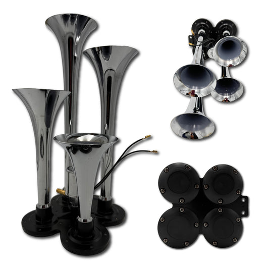 Corneta De Aíre Y Eléctrica Tipo Tren Cuadruple Para Camión Mix