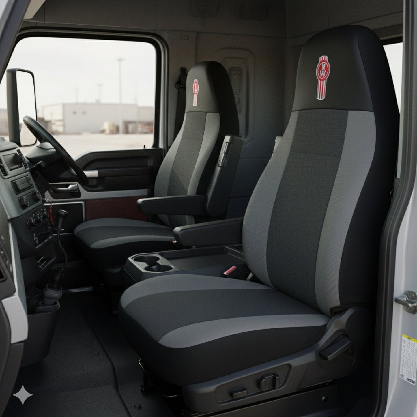 Cubre Asientos Kenworth Guitarrón T880-T680 Negro-Gris (PAR)