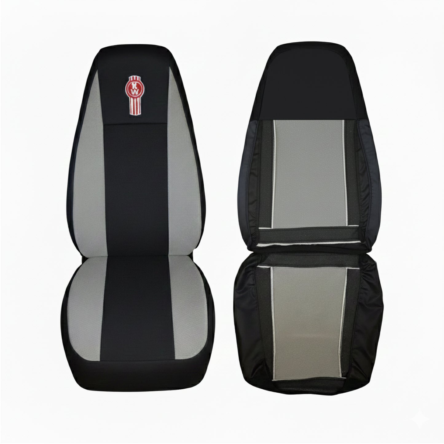 Cubre Asientos Kenworth Guitarrón T2000-w900-t800-t600-t660 Negro/Gris (PAR)