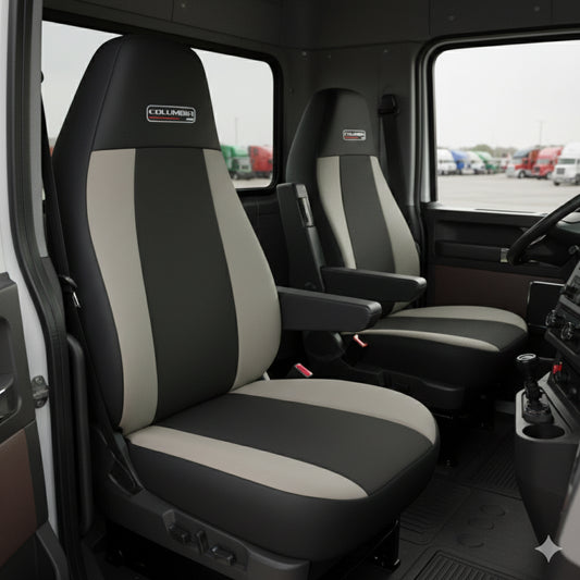 Cubre Asientos Para Freightliner Columbia Negro-Gris (PAR)
