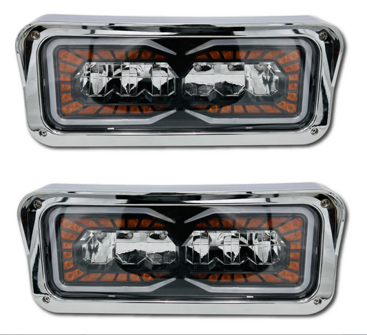 Juego De Faro Led Kenworth T800 T600 W900 Peterbilt Ambos Lados