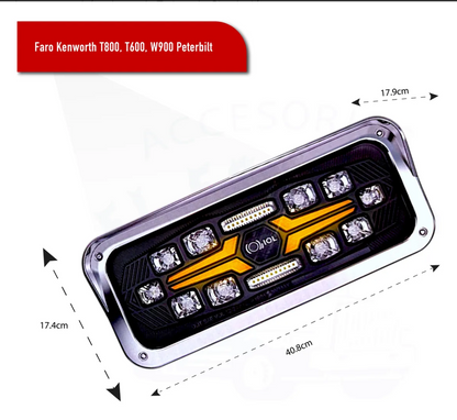 Juego De Faro Led Kenworth T800 T600 W900 Peterbilt Ambos Lados