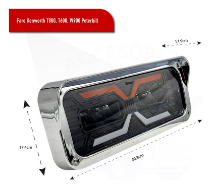 Juego De Faro Led Kenworth T800 T600 W900 Peterbilt Ambos Lados
