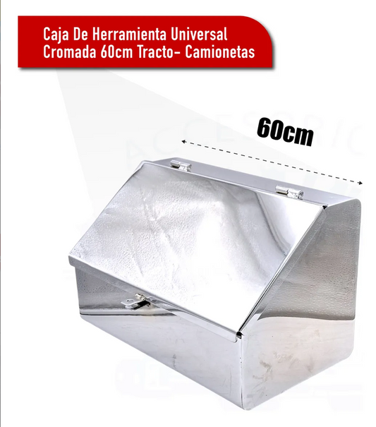Caja De Herramienta Universal Cromada 60cm Tracto- Camioneta Cromada