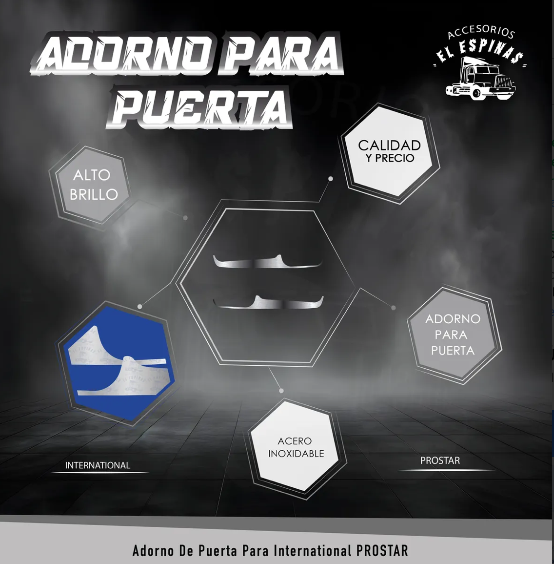 Par De Adorno Para Puerta International Prostar Acero Inox Cromado