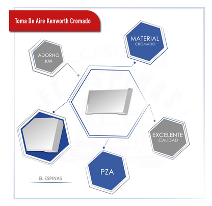 Toma De Aire Kenworth T800 Acero Inoxidable Cromado