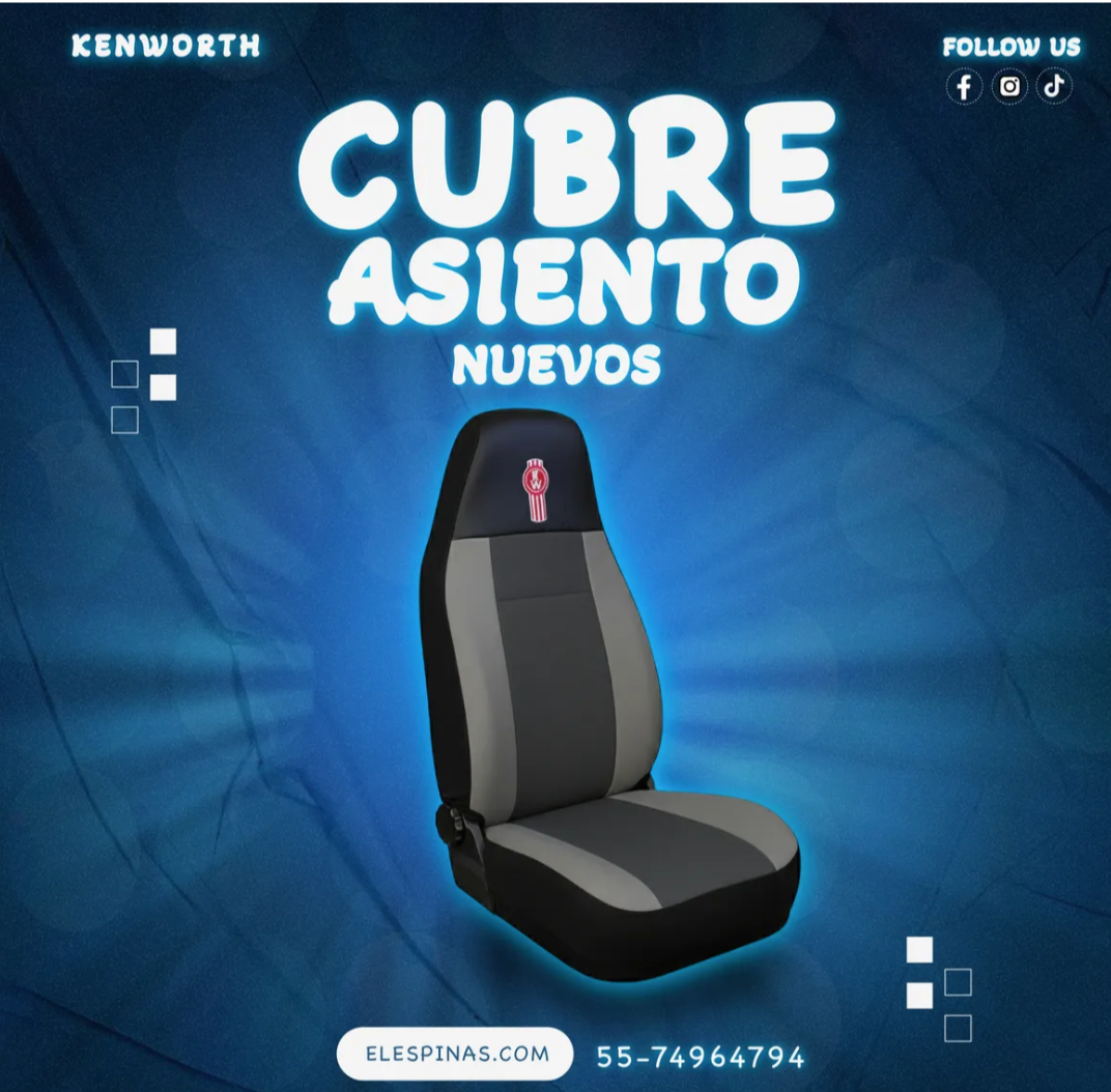 Cubre Asientos Kenworth Guitarrón T880-T680 Negro-Gris