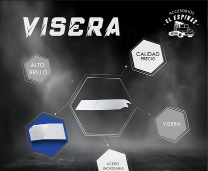 Visera para Freightliner Columbia Acero Inoxidable de 18 Pulgadas