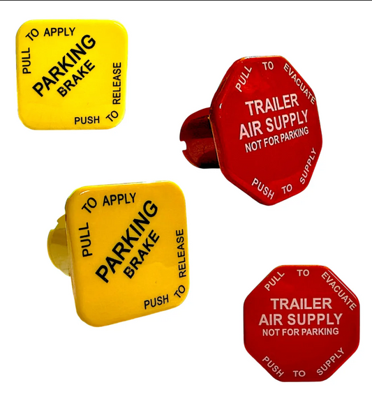 Par De Perillas Para Válvula Estacionaria Roja Y Ambar Rosca Amarillo/rojo