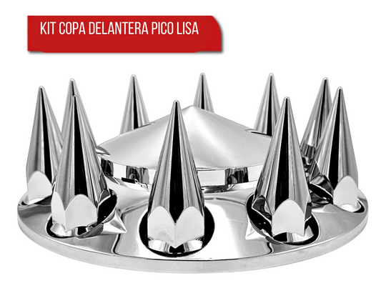 Kit de Copa Pico Lisa Cromada con Capuchones Unemon Rosca Delantera o Trasera