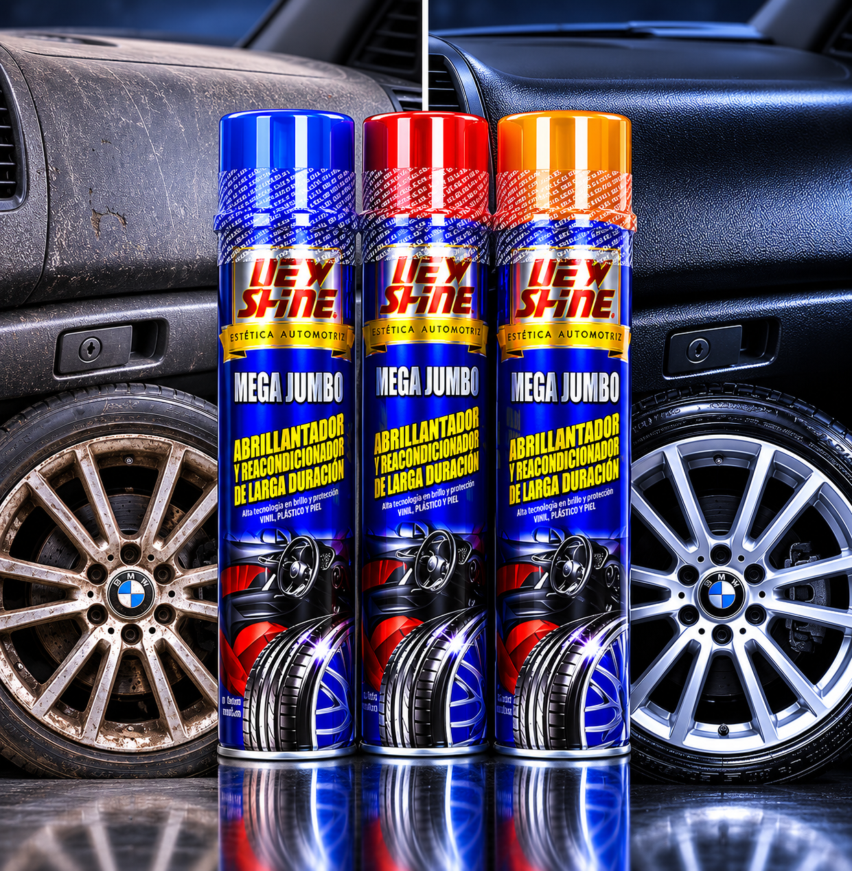 Abrillantador New Shine Mega Jumbo 676ml Llanta Motor Piel