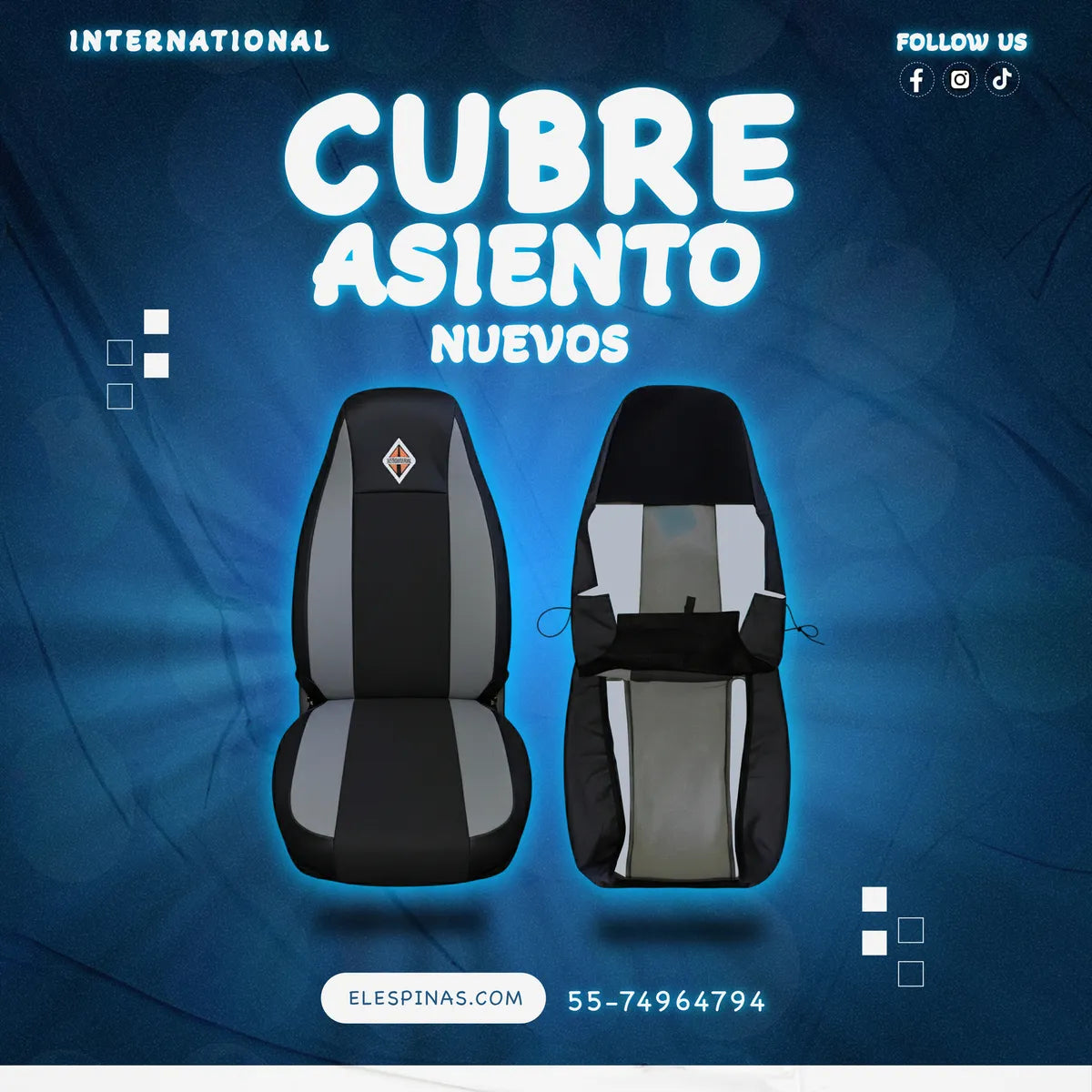 Cubre Asientos Para Inter- Prostar- Lt- Lonestar - 9400/9200 Negro-gris