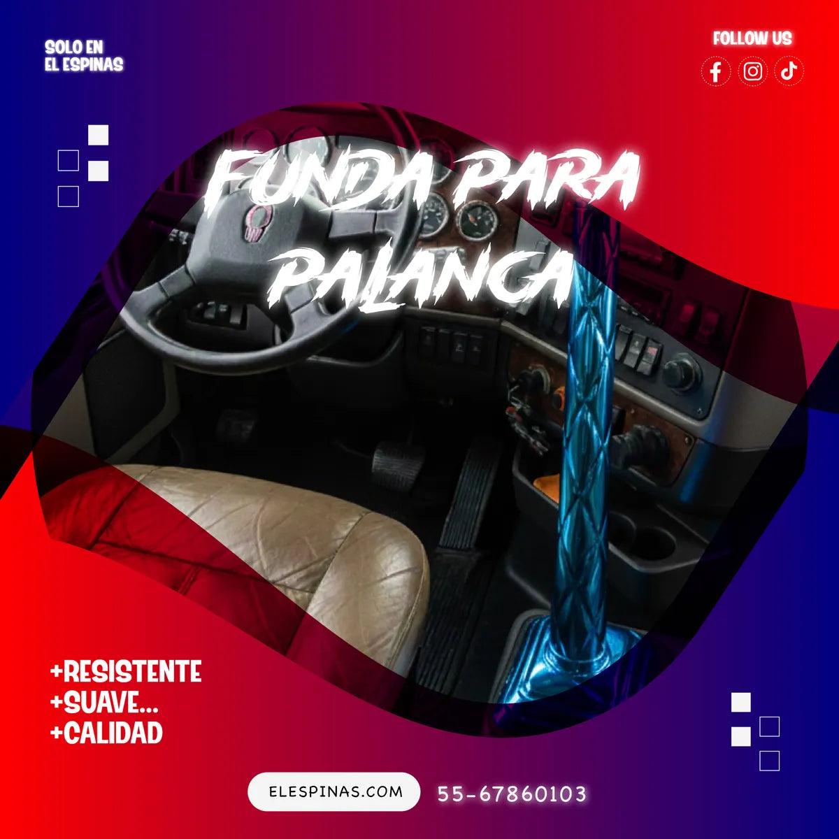 Funda Para Palanca Metálicas De Tracto Camión Con Base Cuadrada