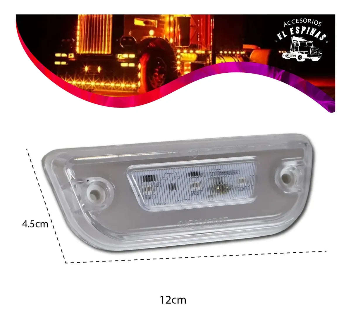 Plafon 9 Led Para Kw T680 T880 / Peterbil Claro/ambar Hallo