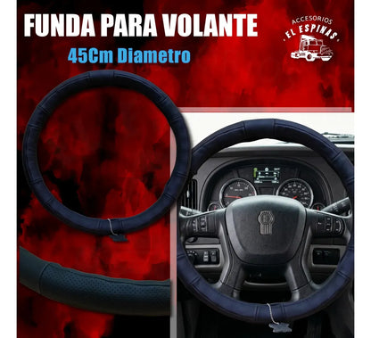 Funda De Piel 100% Genuina Para Volante 45cm/47cm Diámetro