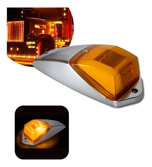 Plafon Zepelin 6 Led Cob Ambar Estrobo Cromo Chico