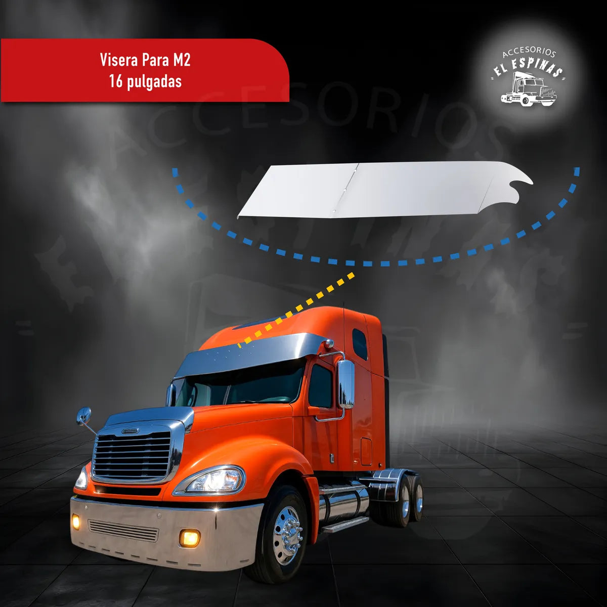 Visera para Freightliner Columbia Acero Inoxidable de 18 Pulgadas