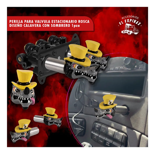 Perilla Estacionaria Diseño Lobo con Sombrero Excelente Calidad Pza (Rosca)