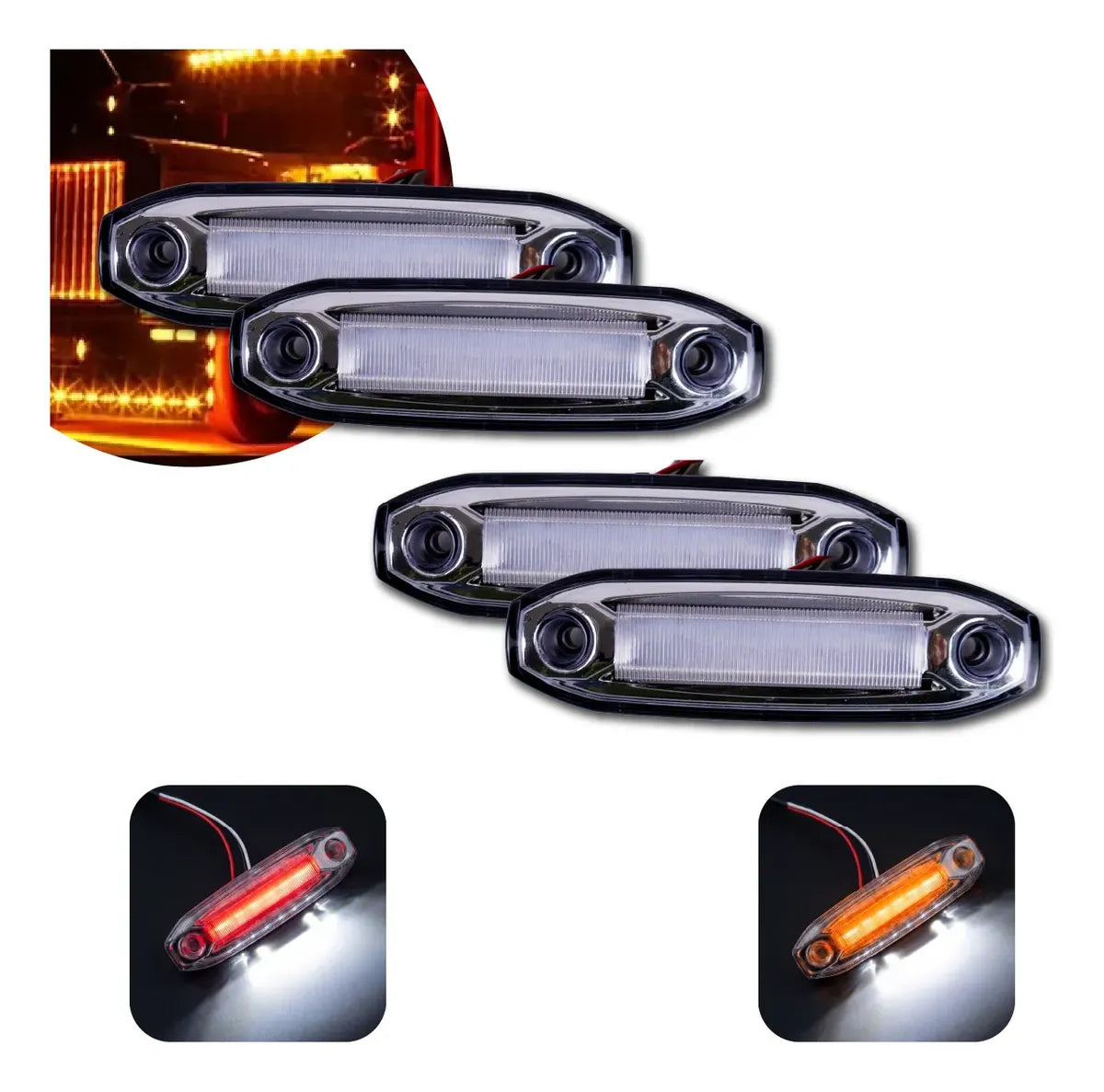 Par Plafon Laser Gel Bicolor Luz Lateral Fija Y Estrobo