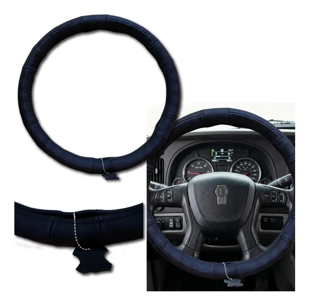Funda De Piel 100% Genuina Para Volante 45cm/47cm Diámetro