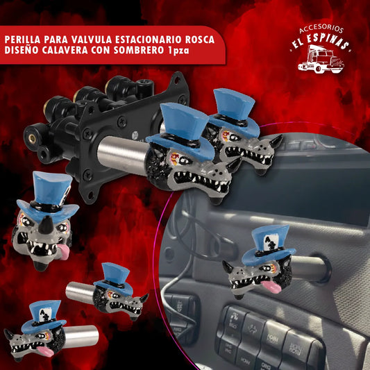 Perilla Estacionaria Diseño Lobo con Sombrero Excelente Calidad Pza (Rosca)