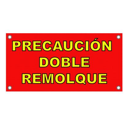 Lona De Precaución Doble Remolque Excelente Calidad