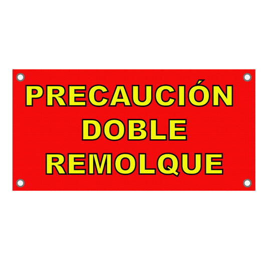 Lona De Precaución Doble Remolque Excelente Calidad