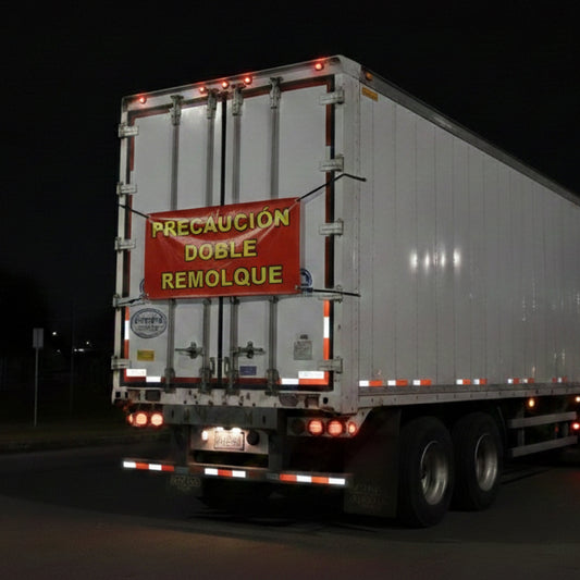 Lona De Precaución Doble Remolque Excelente Calidad