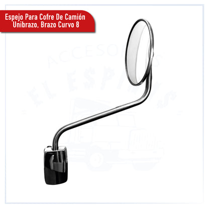 Espejo Para Cofre De Camión Unibrazo, Curvo 8 Acero Inoxidable