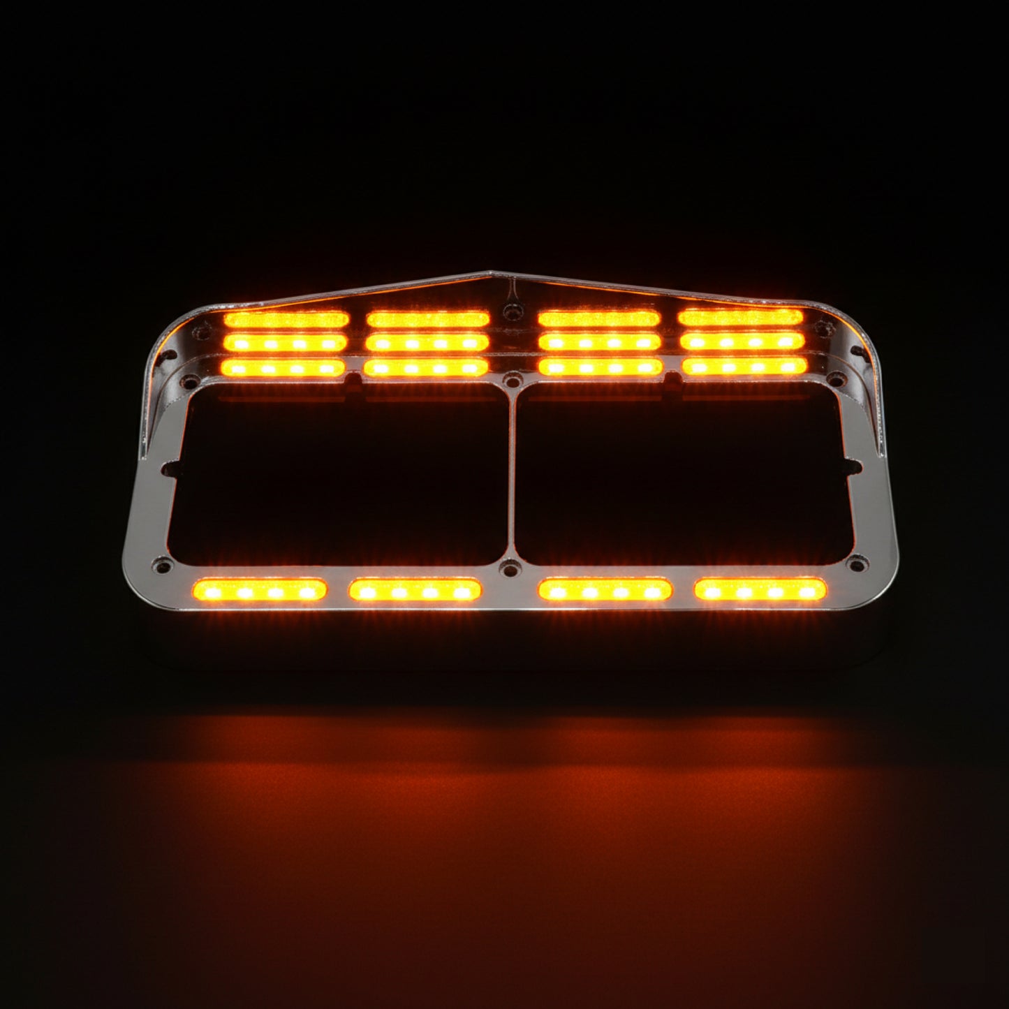 Bisel Cromado Con 32 Luz Led Ambar Para Kenworth T800 izquierdo/derecho