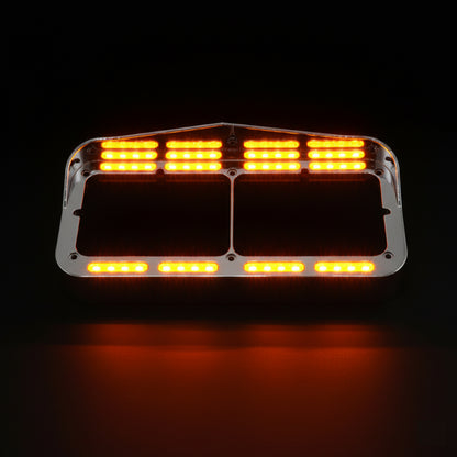 Bisel Cromado Con 32 Luz Led Ambar Para Kenworth T800 izquierdo/derecho