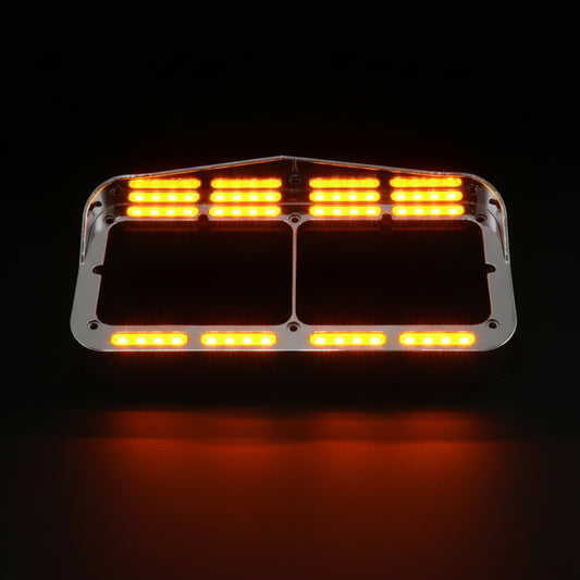 Bisel Cromado Con 32 Luz Led Ambar Para Kenworth T800 izquierdo/derecho