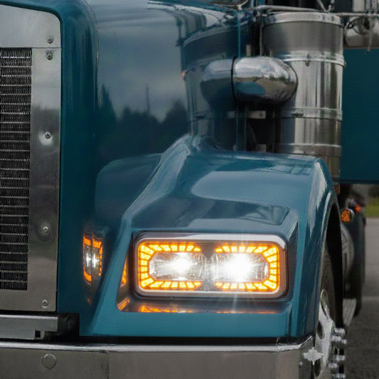 Juego De Faro Led Kenworth T800 T600 W900 Peterbilt Ambos Lados